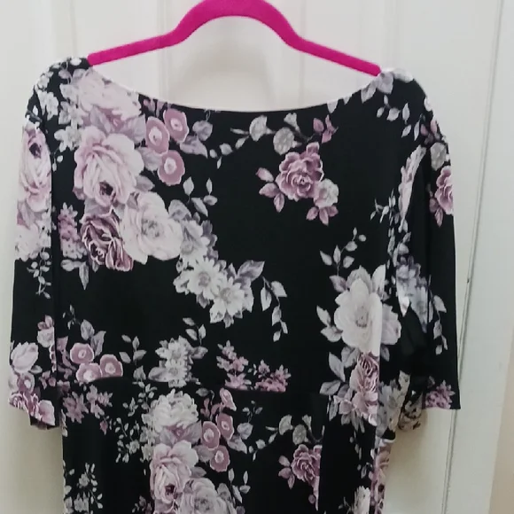 Connected Apparel Black and Pink Floral Dress - Picture 8 of 10
